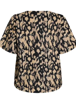 Kurzärmelige Bluse mit Muster