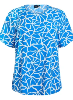 Kurzärmelige Bluse mit Rundhalsausschnitt