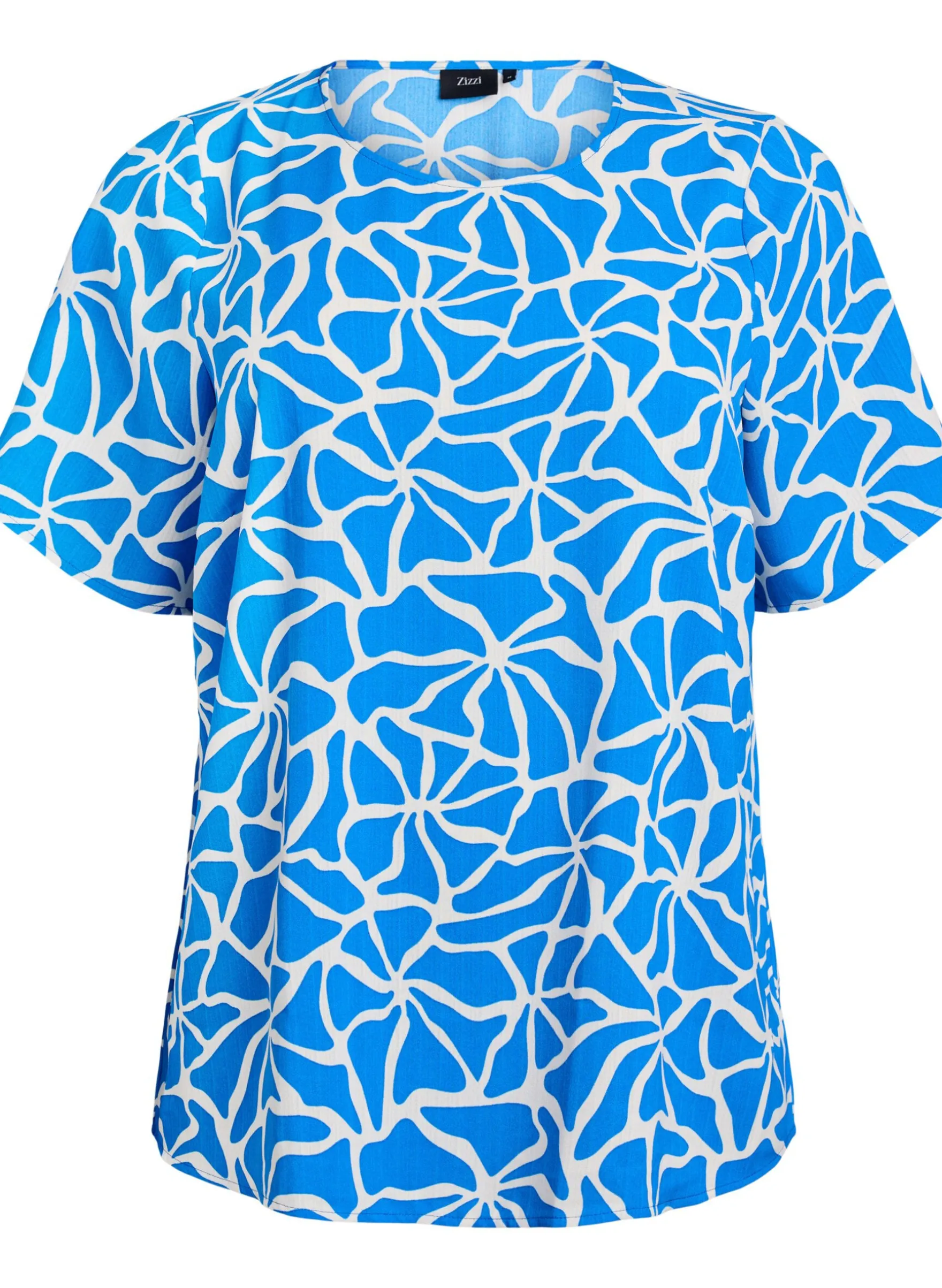 Kurzärmelige Bluse mit Rundhalsausschnitt