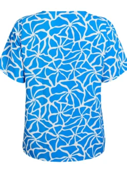 Kurzärmelige Bluse mit Rundhalsausschnitt
