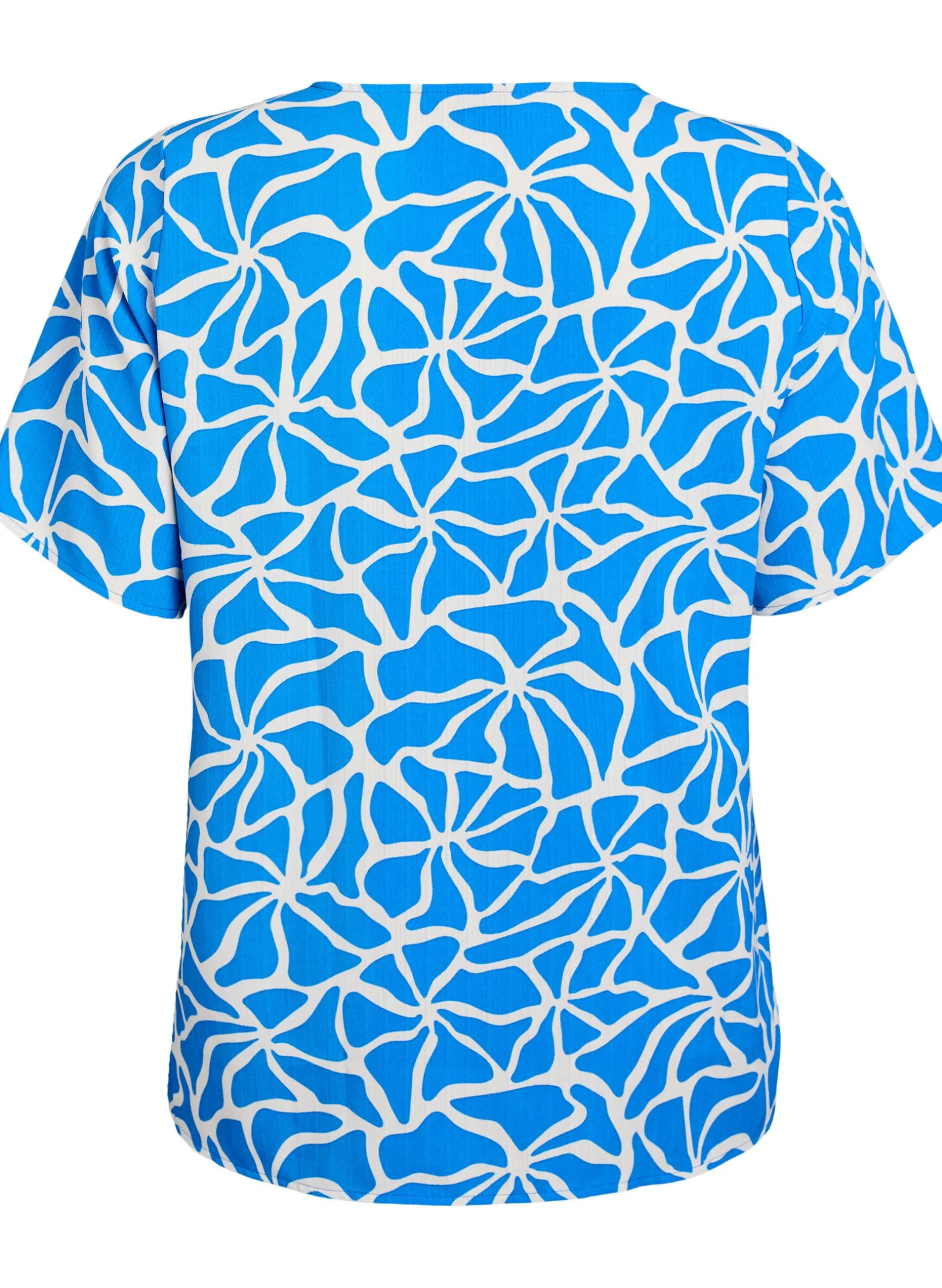 Kurzärmelige Bluse mit Rundhalsausschnitt
