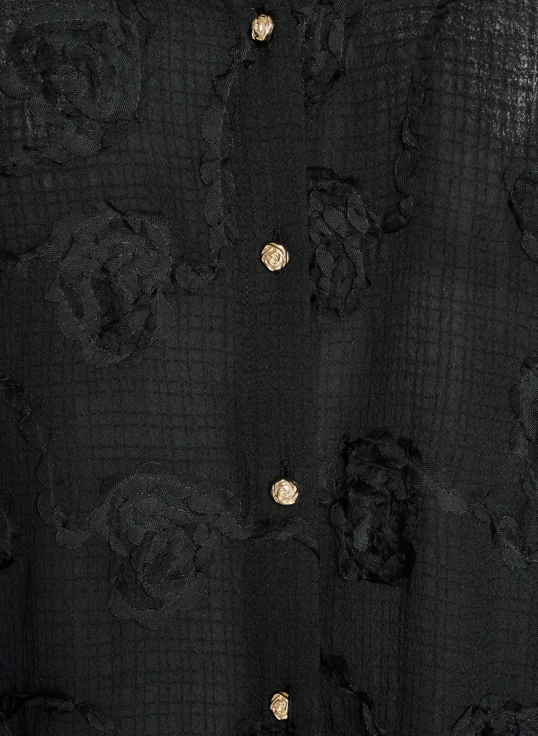 Kurzärmelige Hemdbluse mit 3D-Blumeneffekt