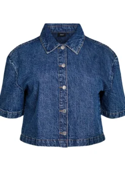 Kurzärmelige Jeansjacke mit Knöpfen