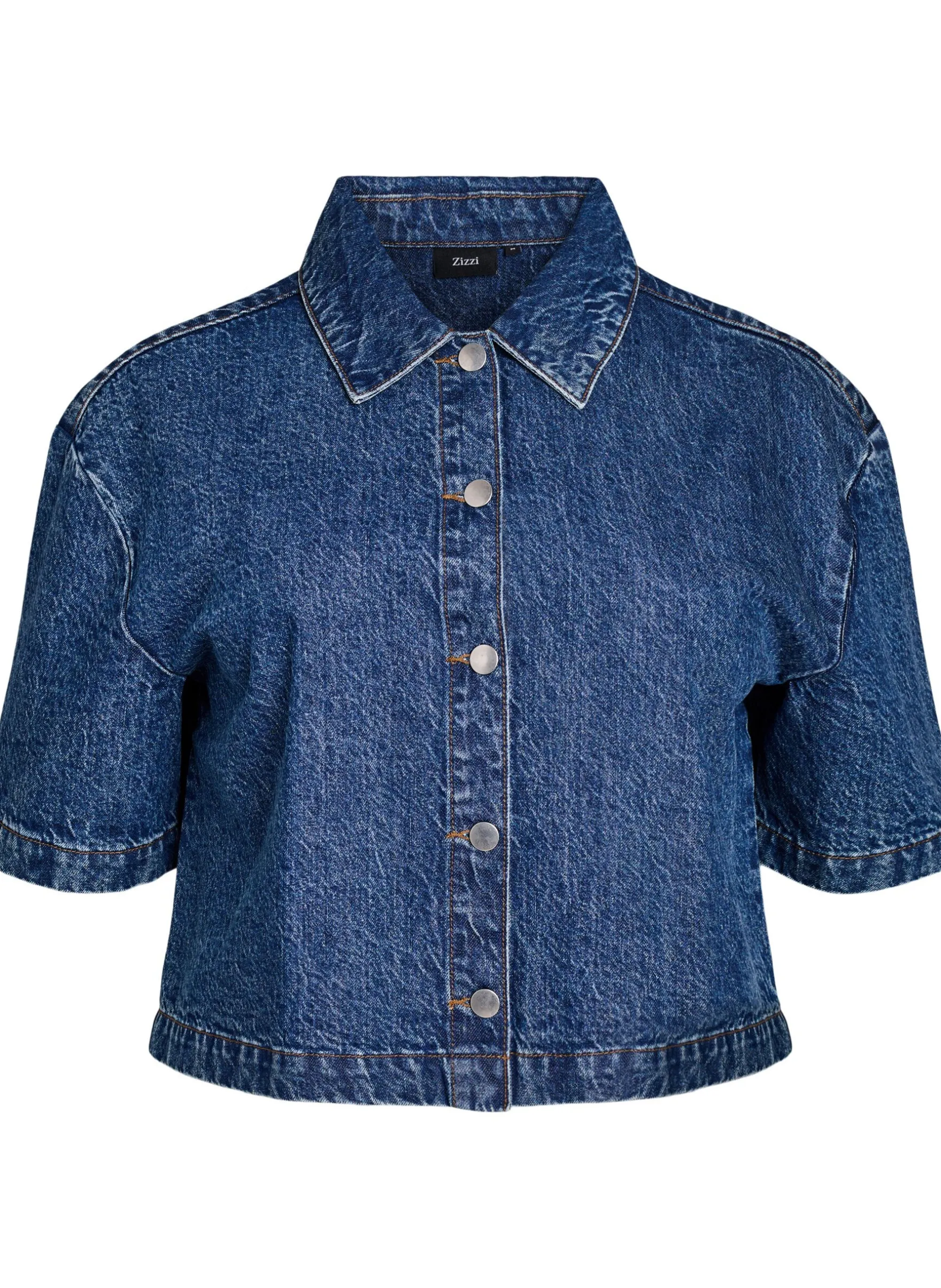 Kurzärmelige Jeansjacke mit Knöpfen