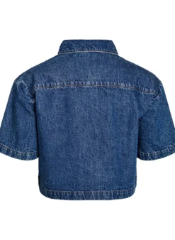 Kurzärmelige Jeansjacke mit Knöpfen