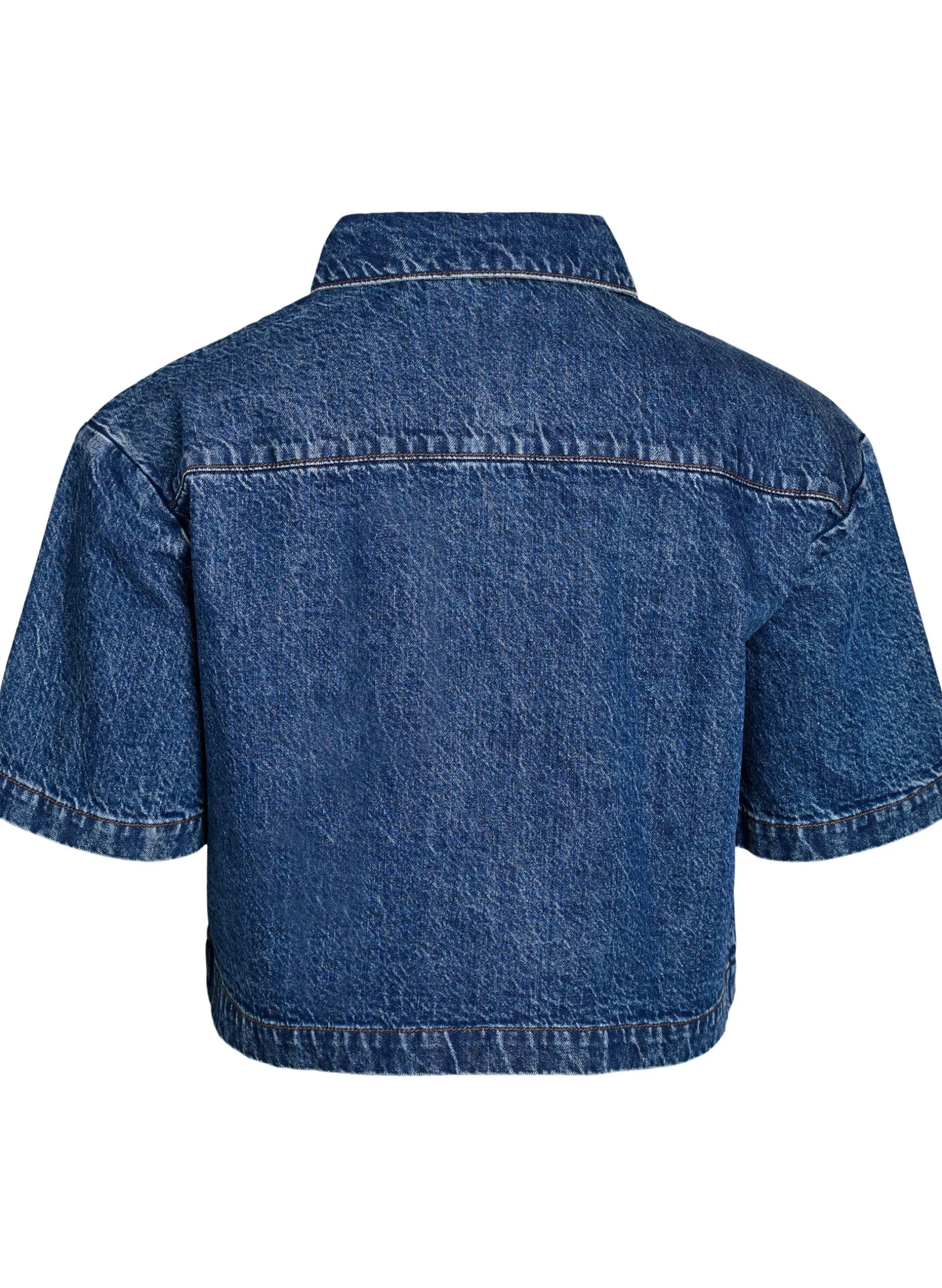 Kurzärmelige Jeansjacke mit Knöpfen
