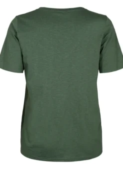 Kurzärmeliges Basic T-Shirt mit V-Ausschnitt