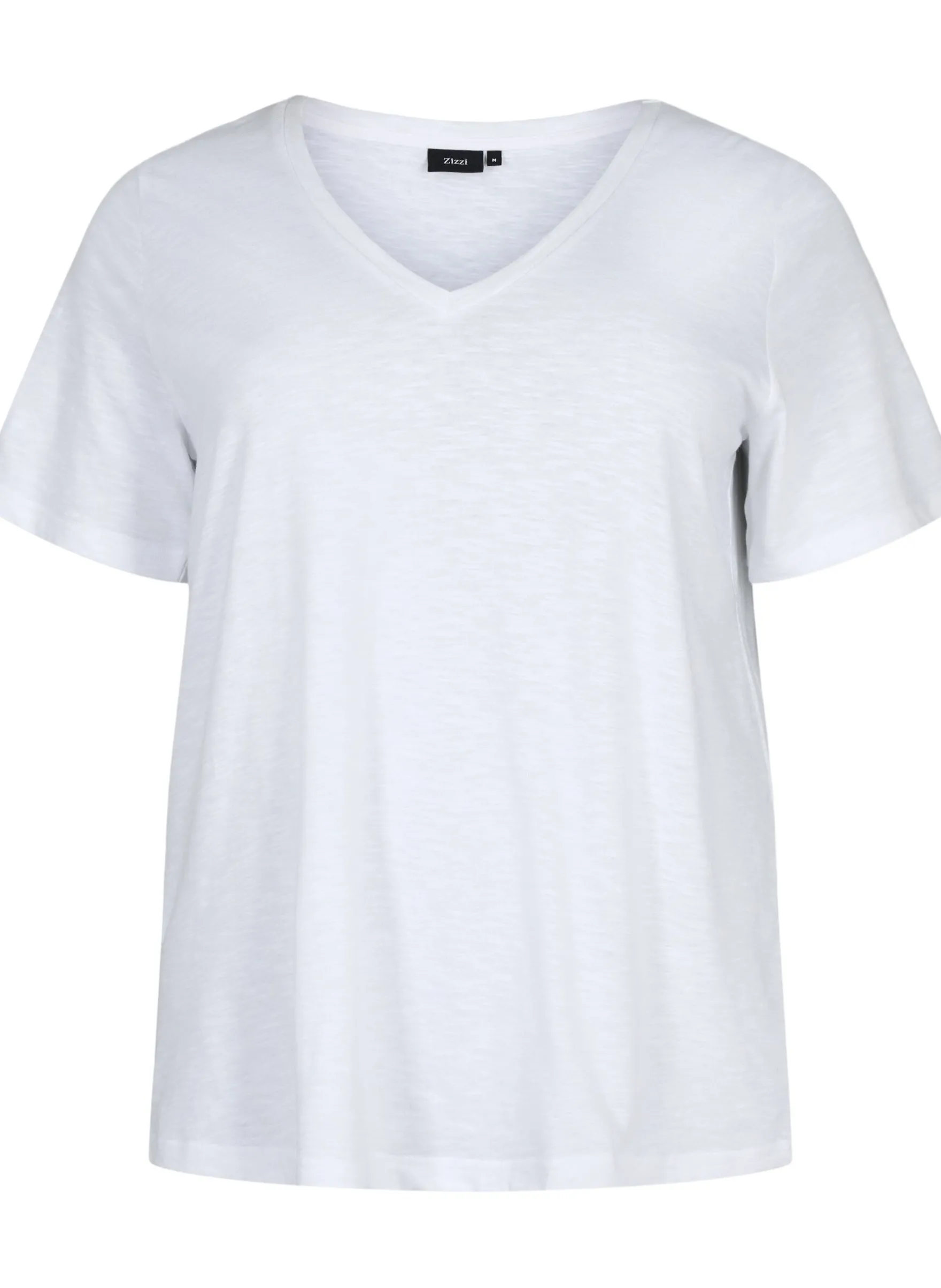 Kurzärmeliges Basic T-Shirt mit V-Ausschnitt
