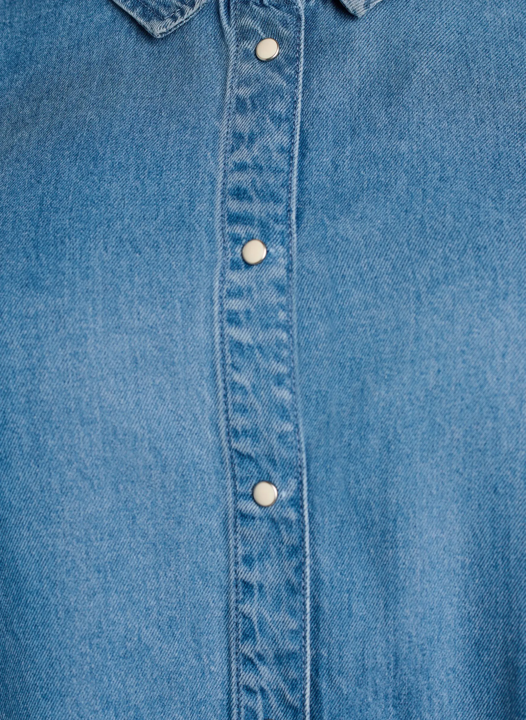 Kurzärmeliges Hemd aus Lyocell in Jeans-Optik