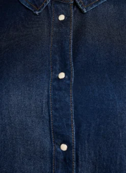 Kurzärmeliges Hemd aus Lyocell in Jeans-Optik