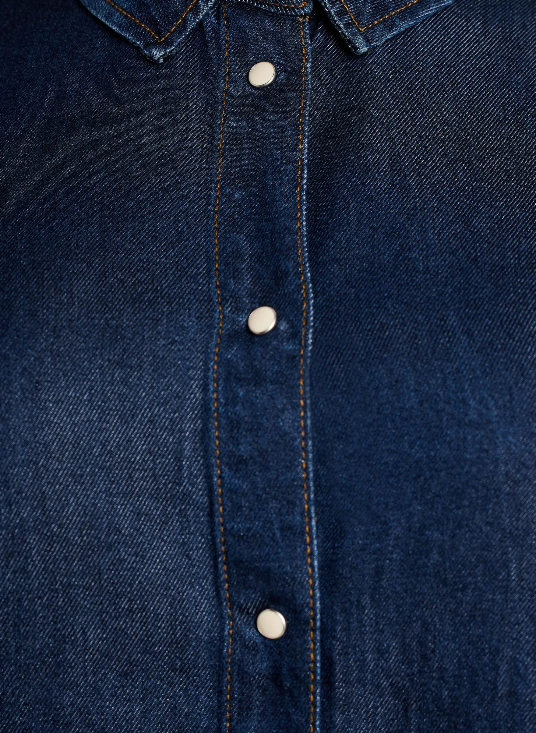 Kurzärmeliges Hemd aus Lyocell in Jeans-Optik