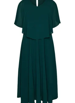 Kurzärmeliges Maxikleid in A-Linie