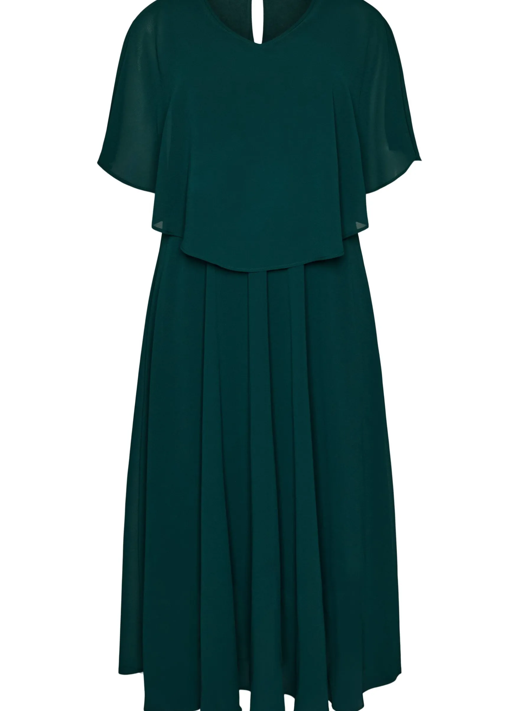 Kurzärmeliges Maxikleid in A-Linie
