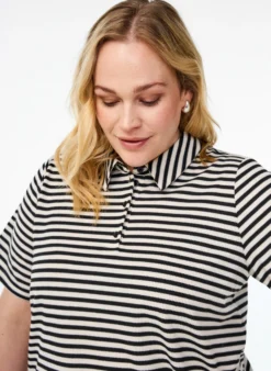 Kurzärmeliges Poloshirt mit Streifen