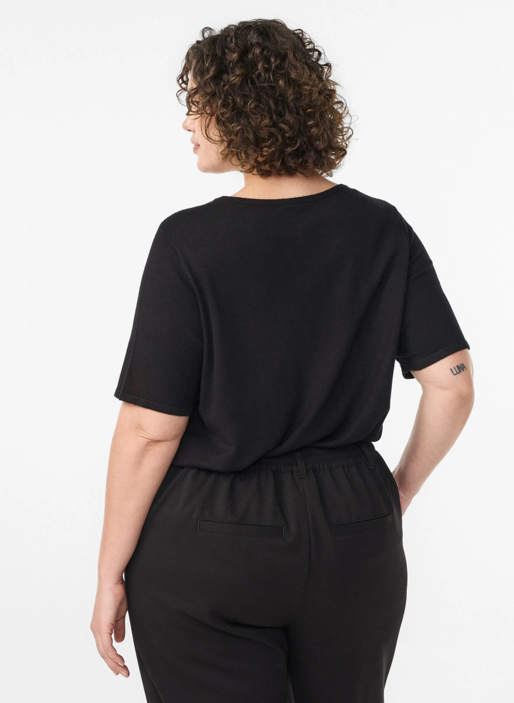 Kurzärmelige Strickbluse aus Viskose