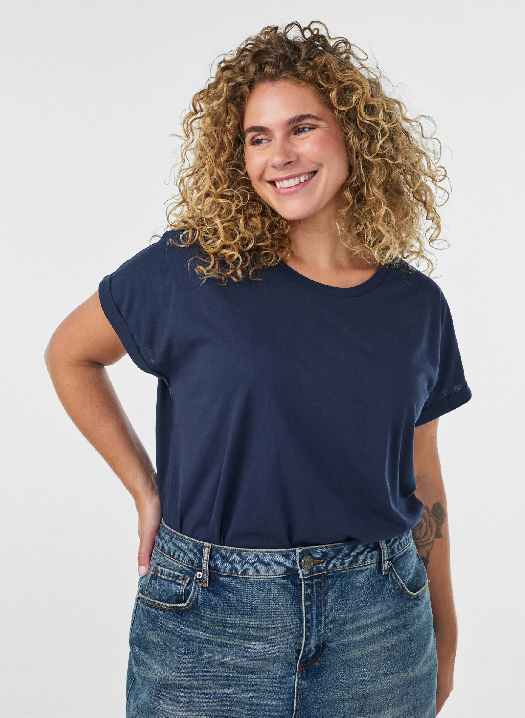 Kurzärmeliges T-Shirt aus einer Baumwollmischung
