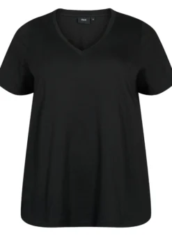 Kurzärmeliges T-Shirt mit V-Ausschnitt