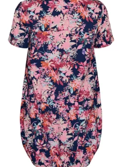 Kurzärmliges Baumwollkleid mit Aufdruck
