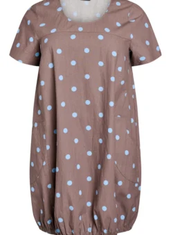 Kurzärmliges Baumwollkleid mit Aufdruck
