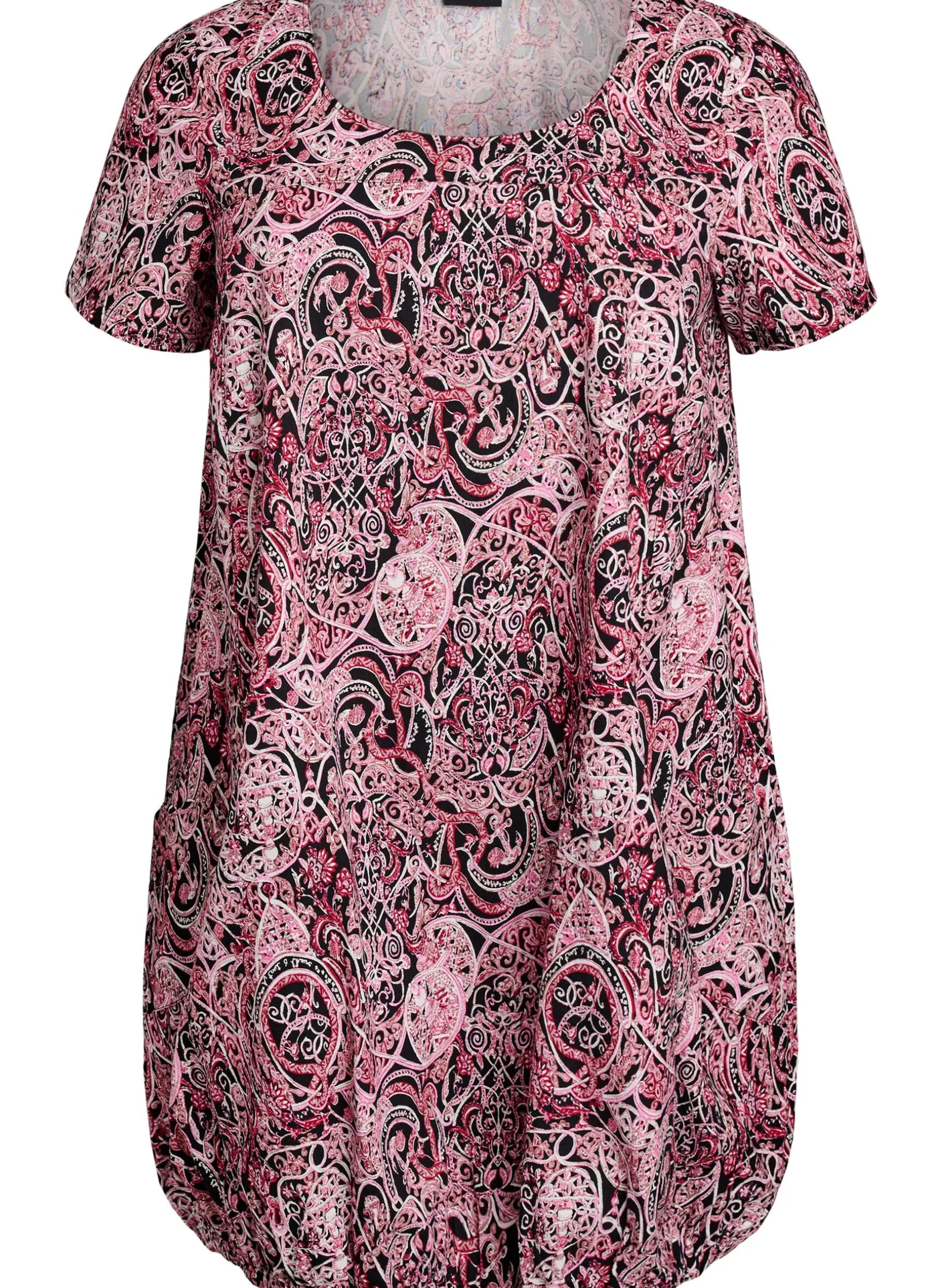 Kurzärmliges Baumwollkleid mit Aufdruck