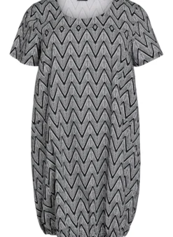Kurzärmliges Baumwollkleid mit Aufdruck
