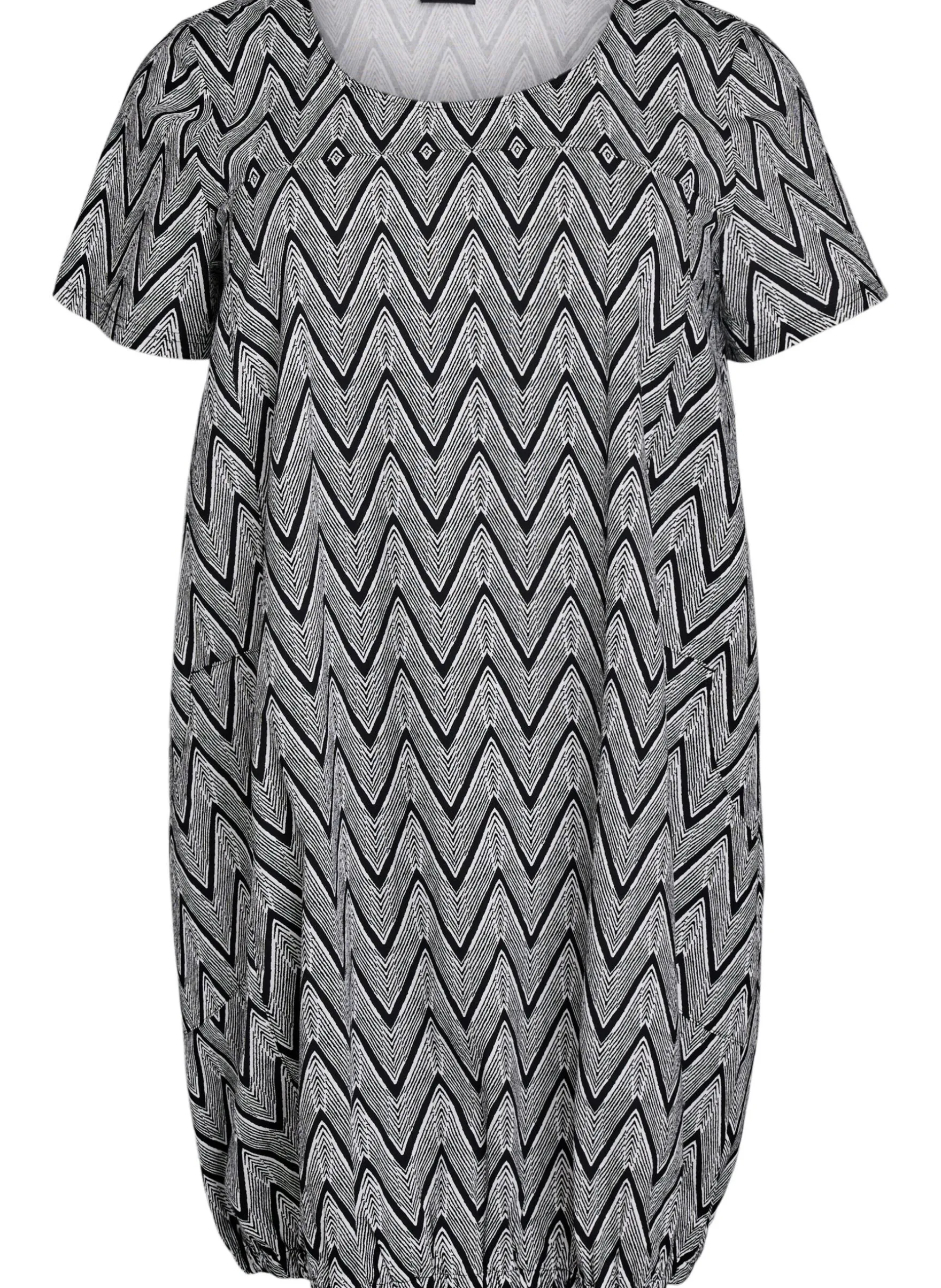 Kurzärmliges Baumwollkleid mit Aufdruck