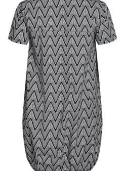 Kurzärmliges Baumwollkleid mit Aufdruck