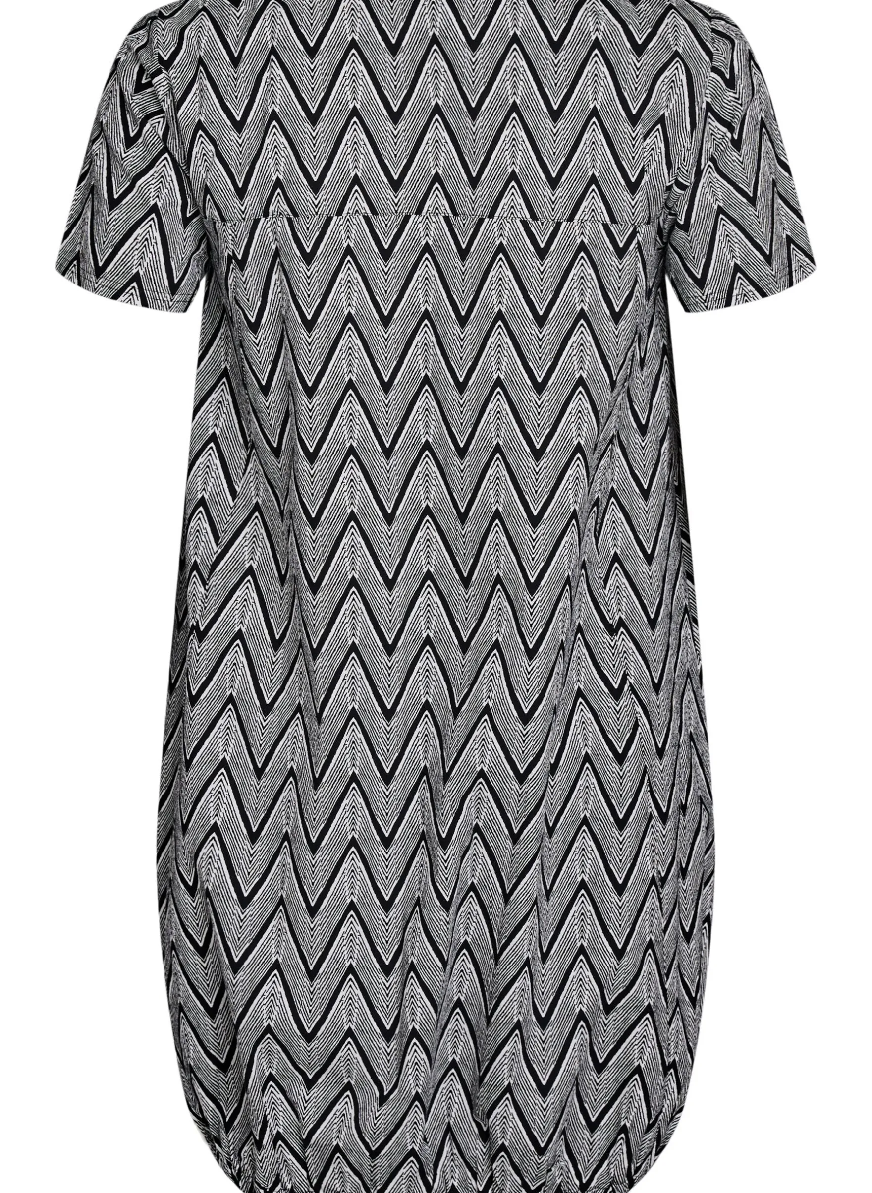 Kurzärmliges Baumwollkleid mit Aufdruck