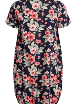 Kurzärmliges Baumwollkleid mit Print