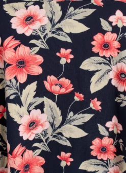 Kurzärmliges Baumwollkleid mit Print