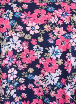 Kurzärmliges Baumwollkleid mit Print