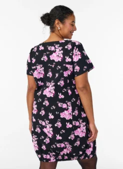 Kurzärmliges Baumwollkleid mit Print