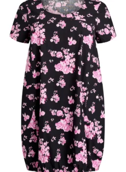 Kurzärmliges Baumwollkleid mit Print