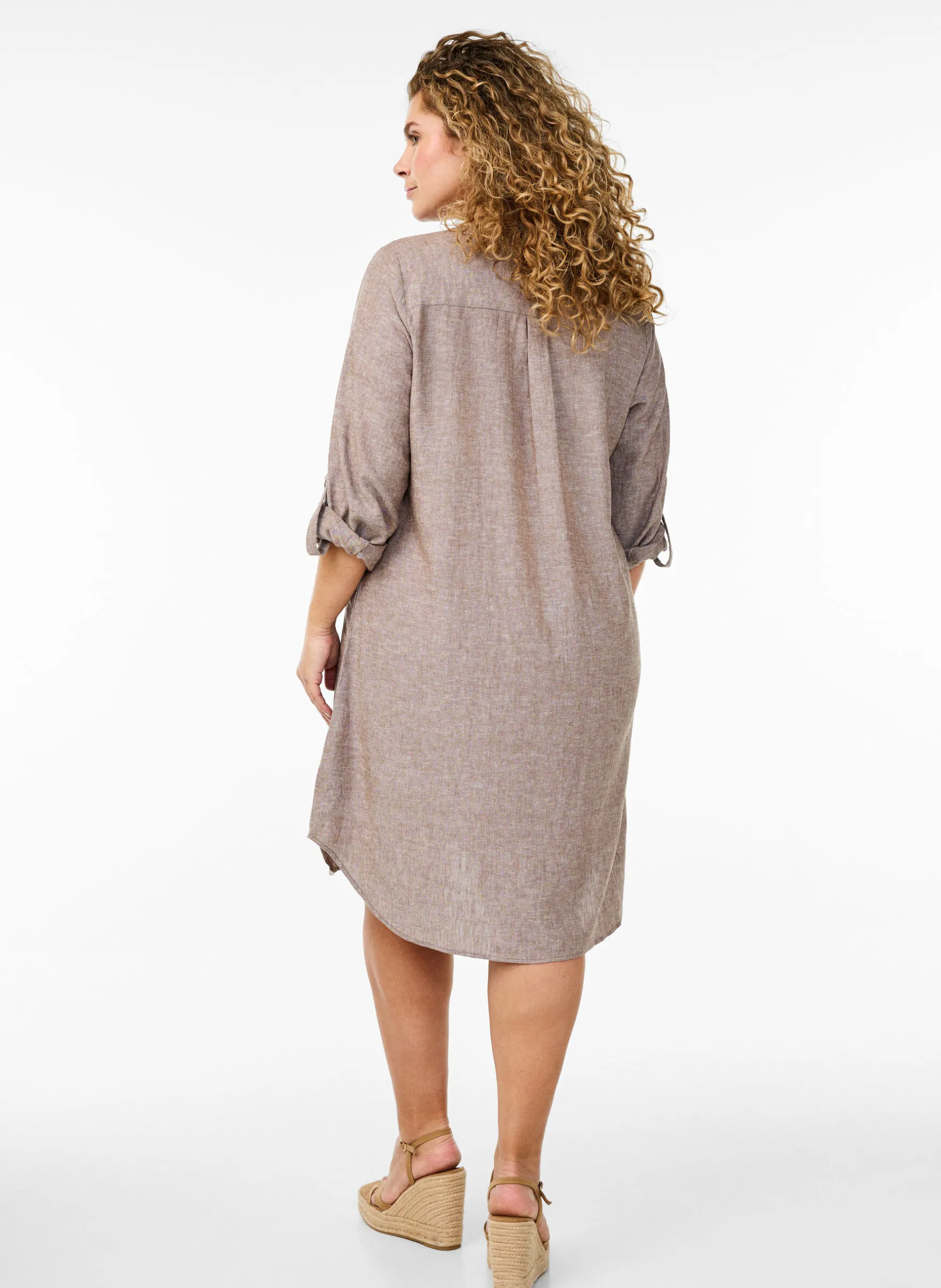 Lange Bluse aus Leinen und Viskose