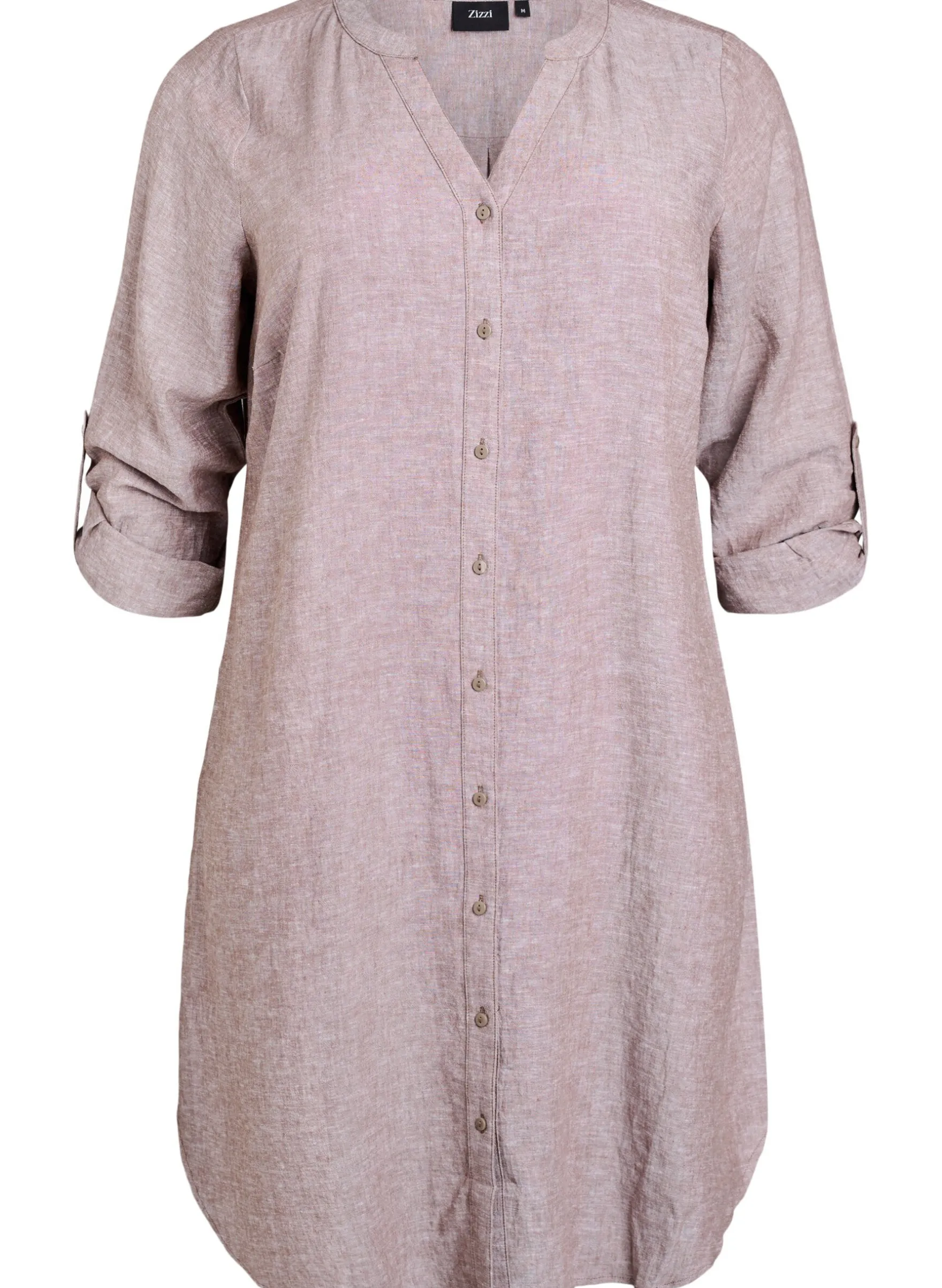 Lange Bluse aus Leinen und Viskose