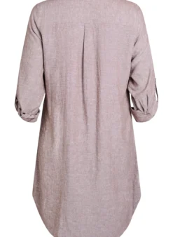 Lange Bluse aus Leinen und Viskose