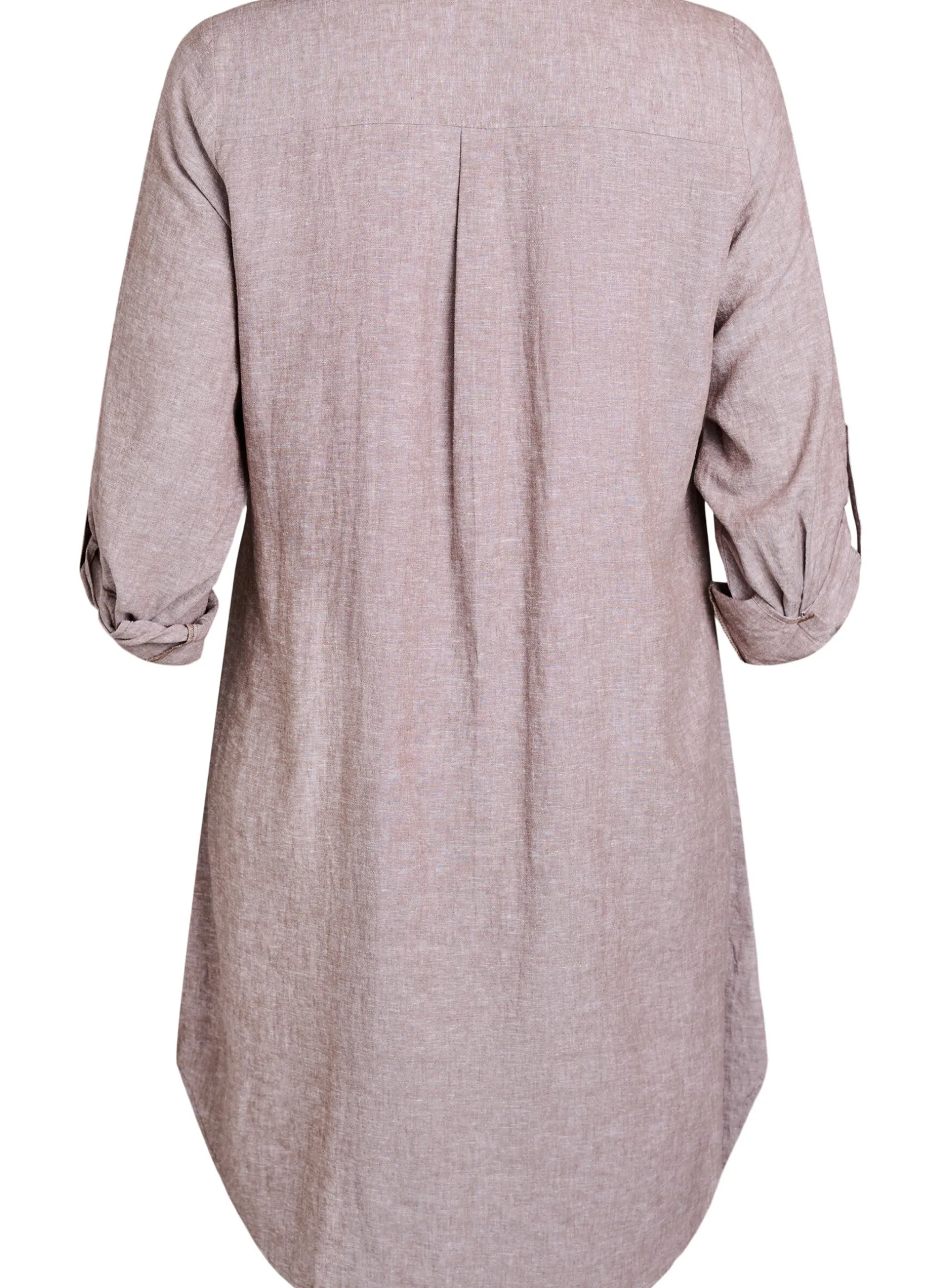 Lange Bluse aus Leinen und Viskose