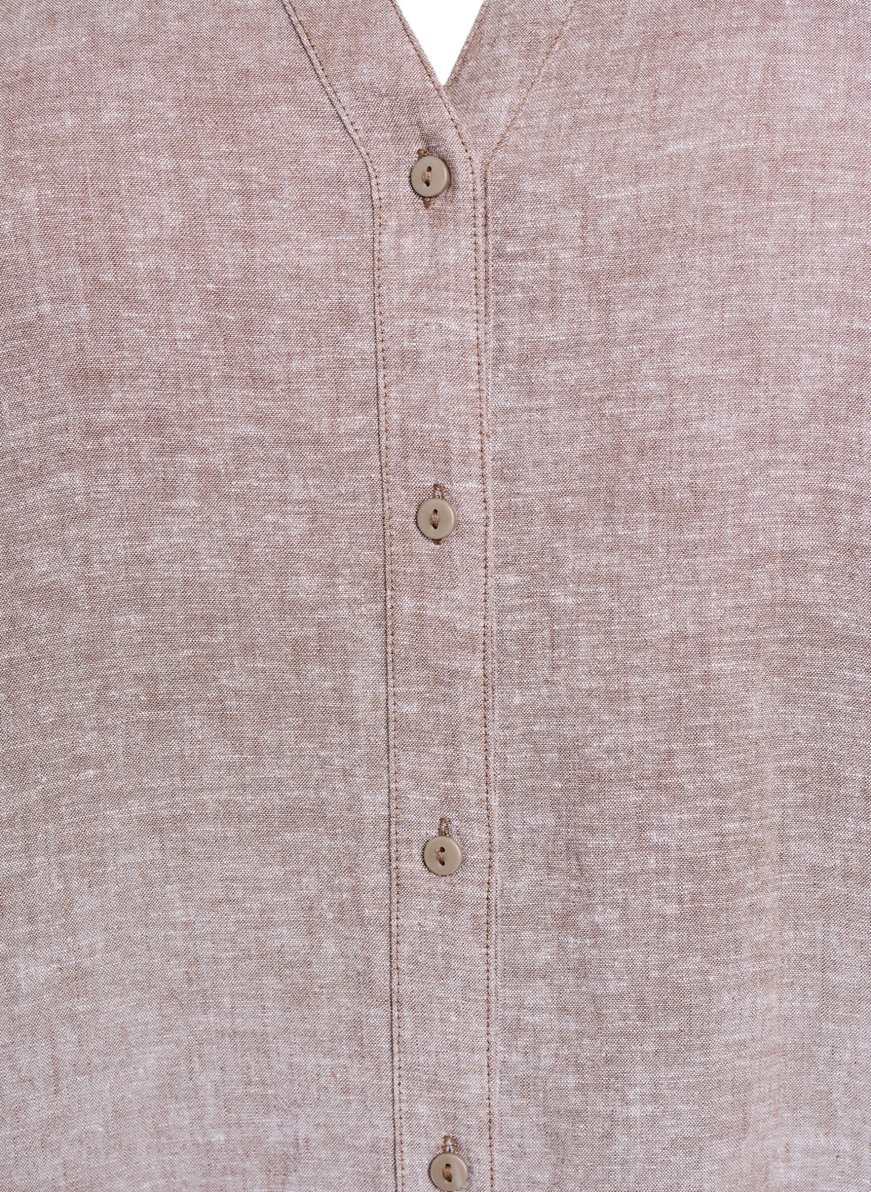 Lange Bluse aus Leinen und Viskose