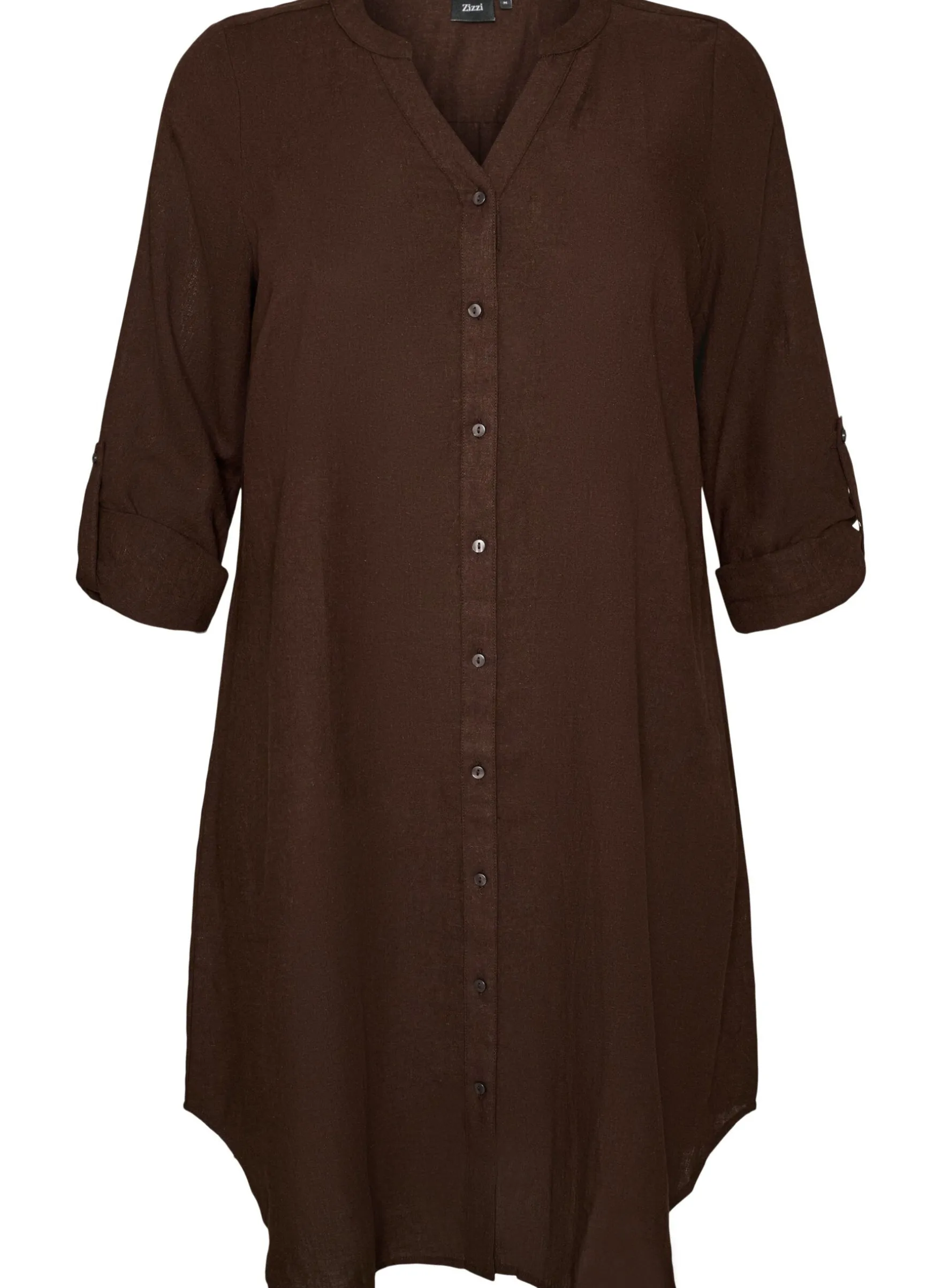 Lange Bluse aus Leinen und Viskose