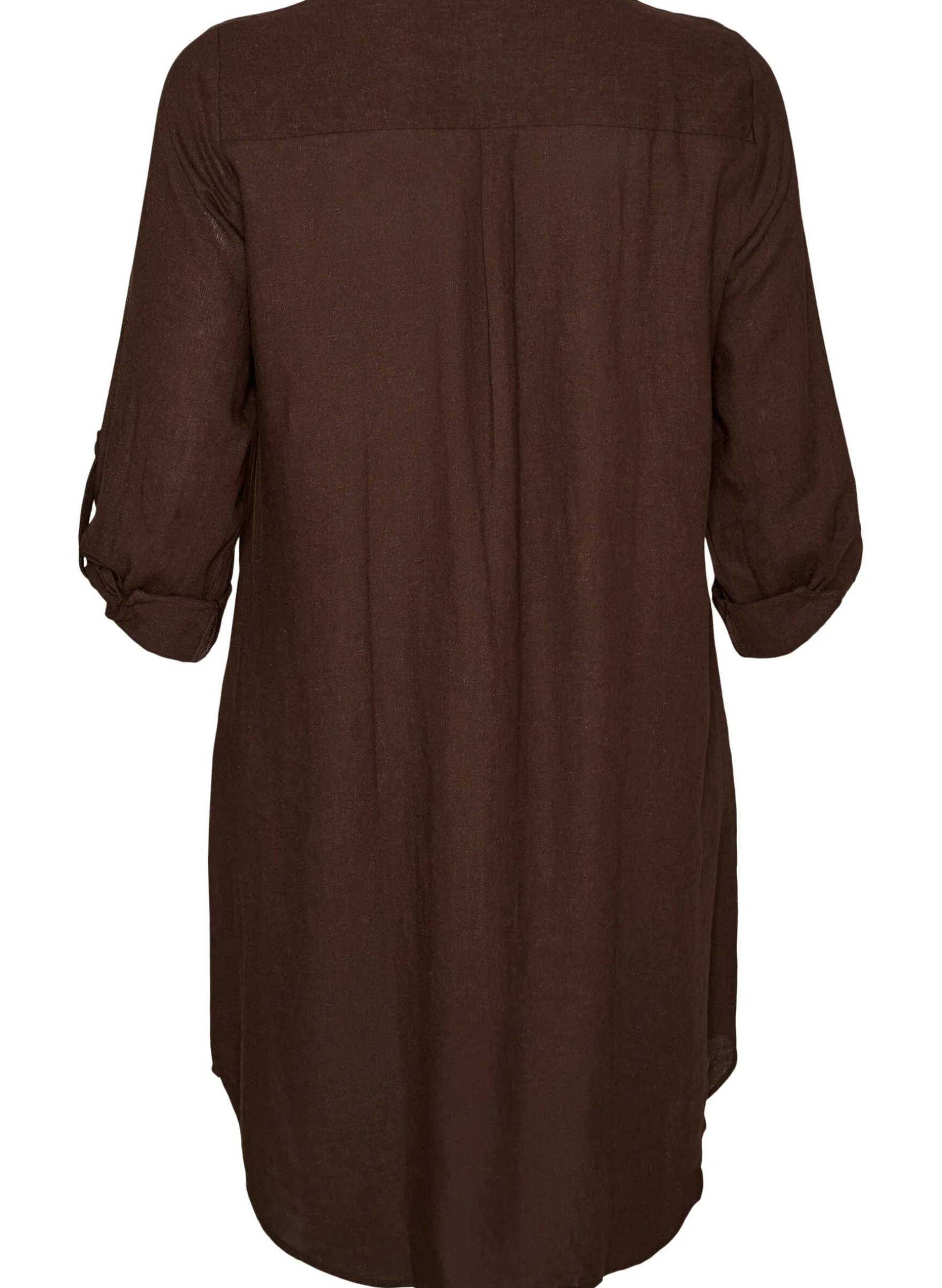 Lange Bluse aus Leinen und Viskose