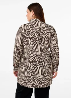 Lange Bluse mit Zebraprint