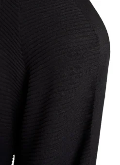 Lange, gerippte Baumwoll-Strickjacke