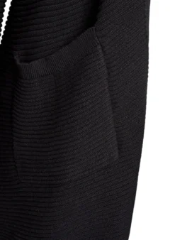 Lange, gerippte Baumwoll-Strickjacke