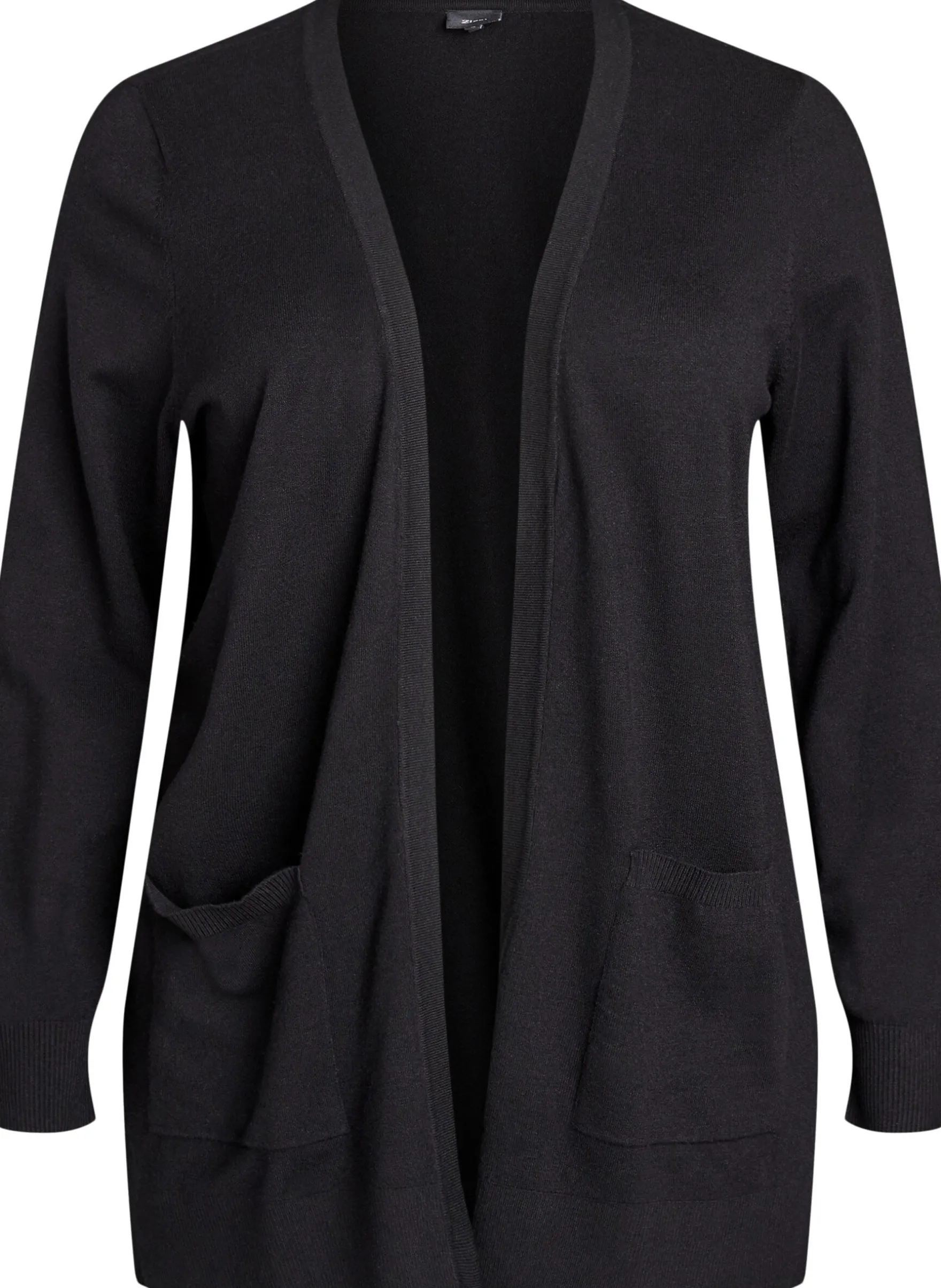 Lange offene Strickjacke mit Taschen