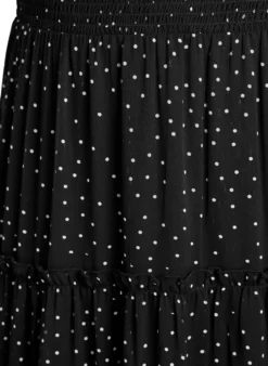 Langer A-Linien-Rock aus Chiffon mit Polka Dots