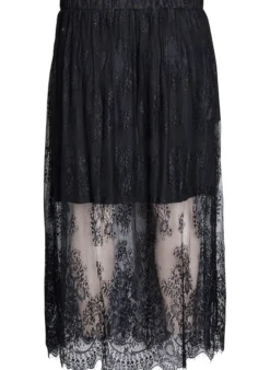 Langer Spitzenrock mit elastischem Bund
