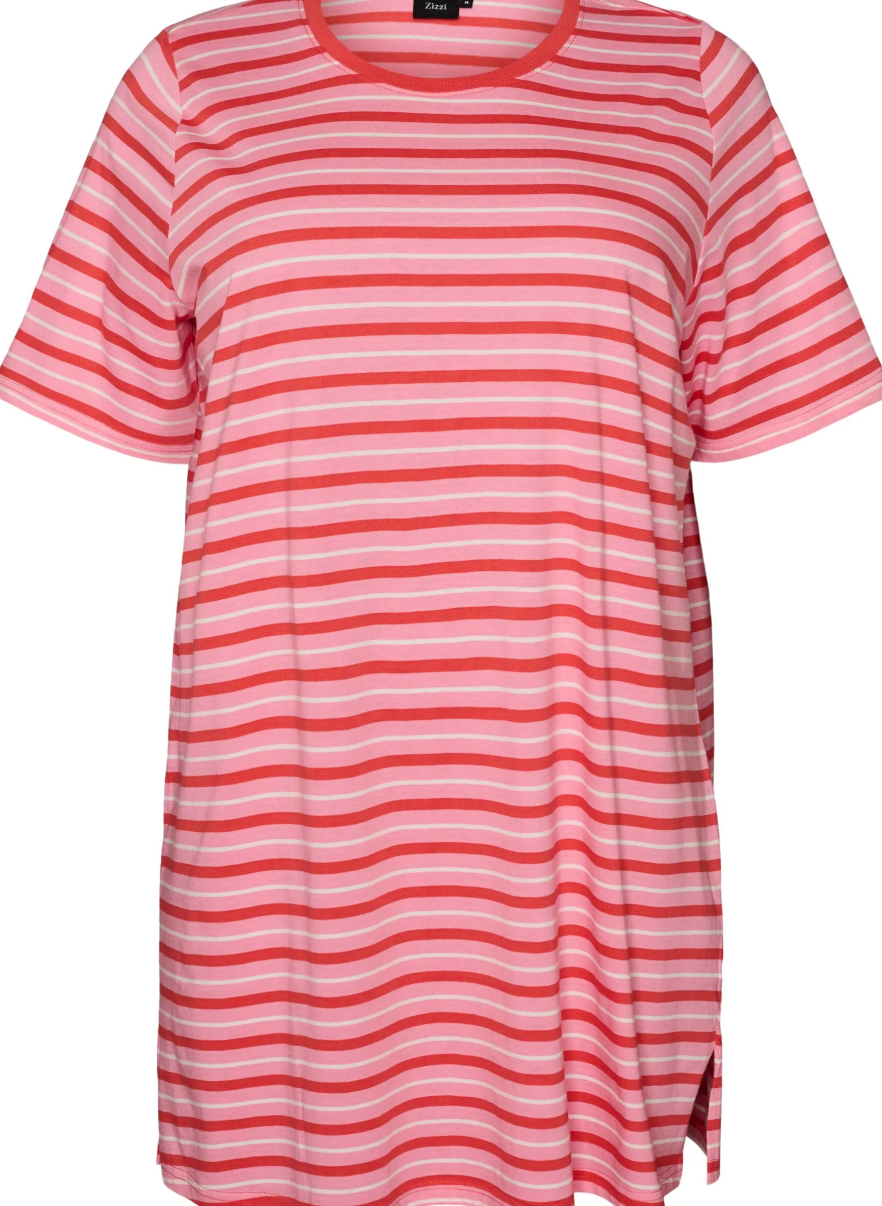 Langes oversized T-Shirt aus Bio-Baumwolle mit Streifen