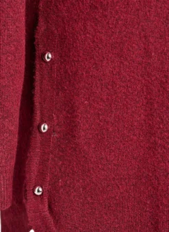 Lange Strickbluse mit Kugelknöpfen