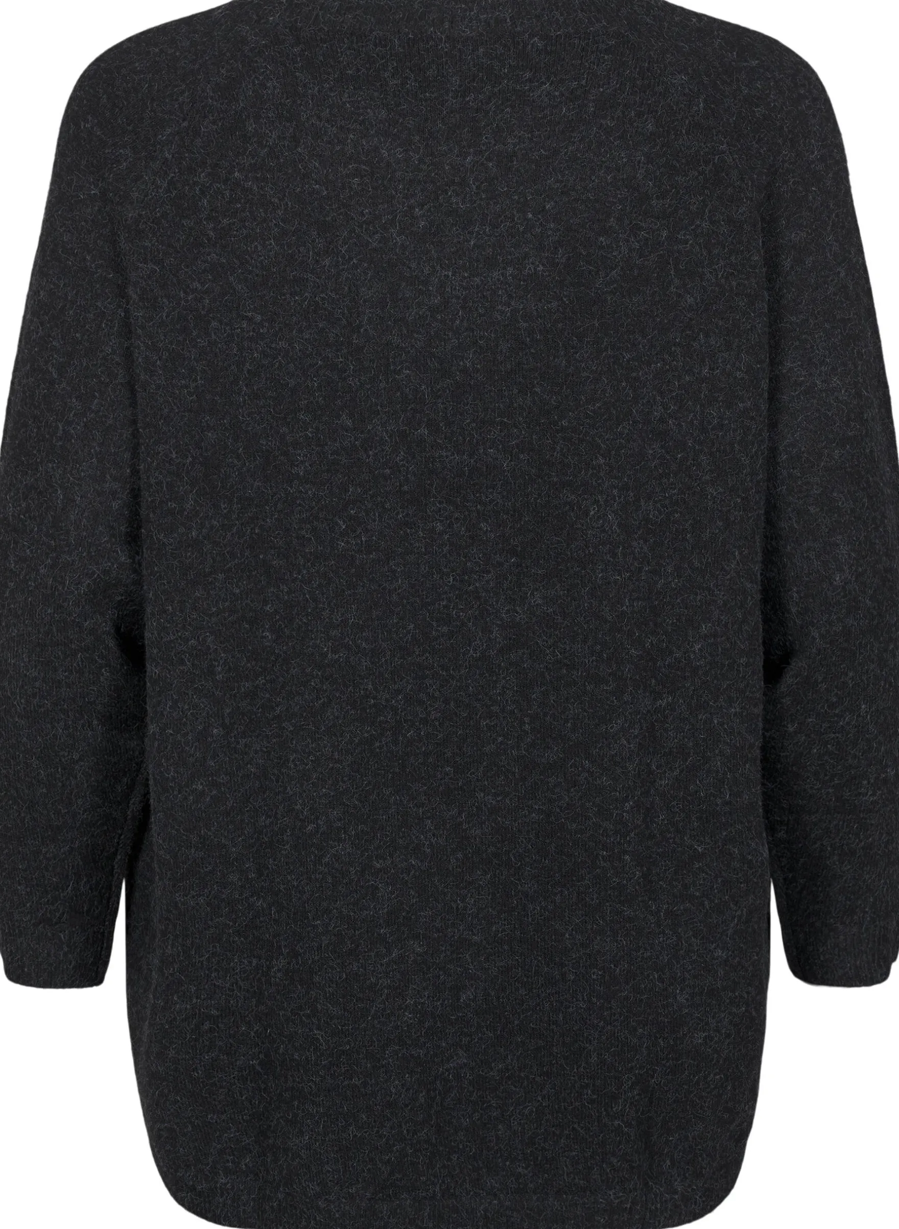 Lange Strickbluse mit Kugelknöpfen