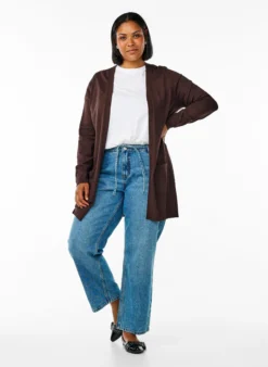 Lange Strickjacke aus Viskose-Mischung